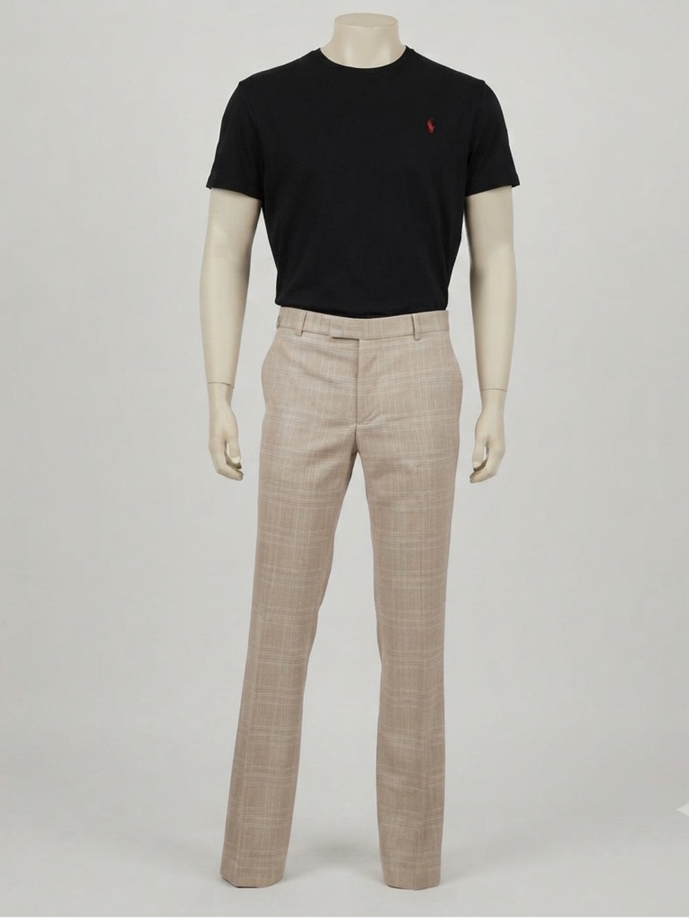 DaVinci New Vintage Men's Plaid Trouser Pant Tan Beige Bootcut NWT Size 36